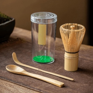 طقم أدوات تحضير الماتشا الياباني (3 قطع – خيزران طبيعي)